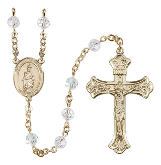 14 Karat Gold-Filled 6mm Austrian Crystal Our Lady of Victory Rosary in Crystal