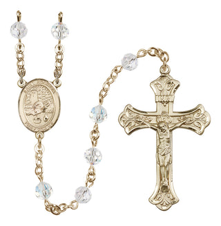 14 Karat Gold-Filled 6mm Austrian Crystal Saint Rosalia Rosary in Crystal