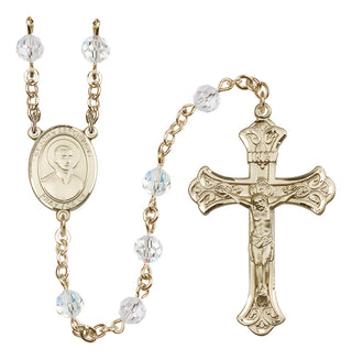 14 Karat Gold-Filled 6mm Austrian Crystal Saint John Berchmans Rosary in Crystal