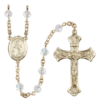 14 Karat Gold-Filled 6mm Austrian Crystal Saint Marina Rosary in Crystal