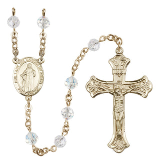 14 Karat Gold-Filled 6mm Austrian Crystal Our Lady the Undoer of Knots Rosary in Crystal
