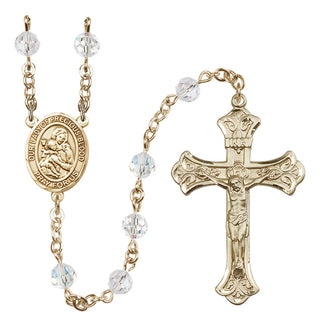 14 Karat Gold-Filled 6mm Austrian Crystal Our Lady of the Precious Blood Rosary in Crystal