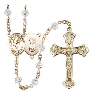 14 Karat Gold-Filled 6mm Austrian Crystal Saint Christopher/Basketball-Women Rosary in Crystal