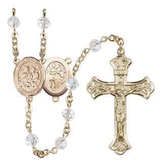 14 Karat Gold-Filled 6mm Austrian Crystal Saint Sebastian / Choir Rosary in Crystal