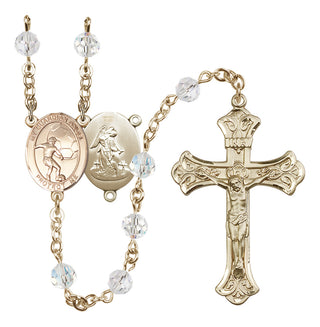 14kt Gold Filled 6mm Guardian Angel/Soccer Rosary