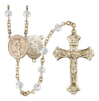 14kt Gold Filled 6mm Guardian Angel/Track&Field-Men Rosary
