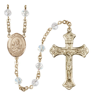 14 Karat Gold 6mm Austrian Crystal San Jose Rosary in Crystal