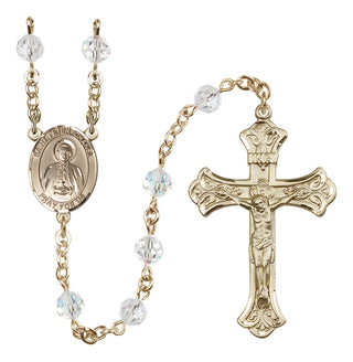 14 Karat Gold 6mm Austrian Crystal Saint Peter Chanel Rosary in Crystal
