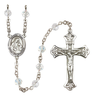 Sterling Silver 6mm Santa Ana  Engraved Catholic Rosaries