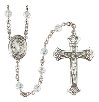 Sterling Silver 6mm Saint Cecilia  Engraved Catholic Rosaries