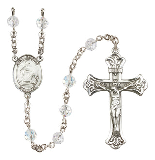 Sterling Silver 6mm Saint Charles Borromeo  Engraved Catholic Rosaries