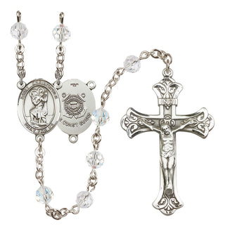 Sterling Silver 6mm Saint Christopher / Coast Guard Rosary