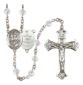 Sterling Silver 6mm Saint George / Army Rosary