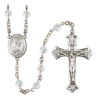 Sterling Silver 6mm Austrian Crystal Saint Helen Rosary in Crystal