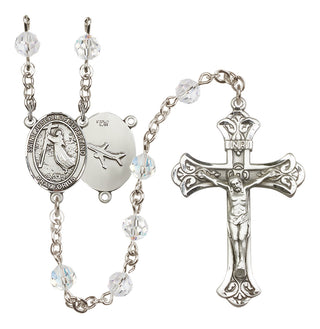 Sterling Silver 6mm Austrian Crystal Saint Joseph of Cupertino Rosary in Crystal
