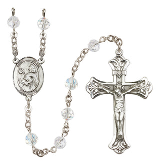 Sterling Silver 6mm Saint Kevin  Engraved Catholic Rosaries