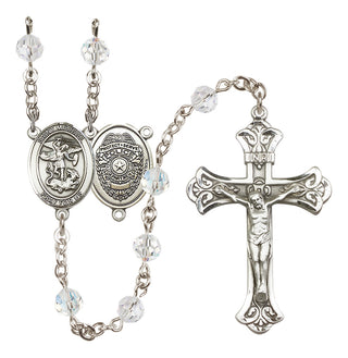 Sterling Silver 6mm Saint Michael the Archangel/Policeman Rosary