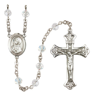 Sterling Silver 6mm Saint Monica  Engraved Catholic Rosaries
