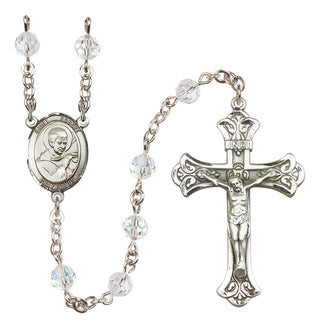 Sterling Silver 6mm Saint Robert Bellarmine  Engraved Catholic Rosaries