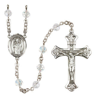Sterling Silver 6mm Austrian Crystal Saint Stanislaus Rosary in Crystal