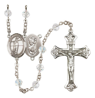 Sterling Silver 6mm Saint Christopher/Volleyball Rosary