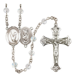 Sterling Silver 6mm Saint Christopher/Gymnastics  Engraved Catholic Rosaries
