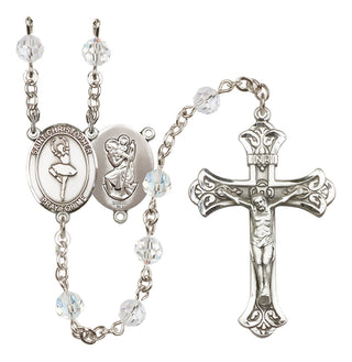Sterling Silver 6mm Saint Christopher/Dance  Engraved Catholic Rosaries