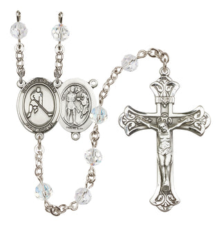 Sterling Silver 6mm Saint Sebastian/Ice Hockey Rosary