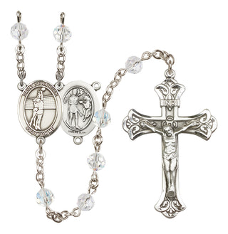 Sterling Silver 6mm Saint Sebastian / Volleyball Rosary