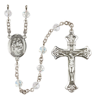 Sterling Silver 6mm Holy Family  Engraved Catholic Rosaries