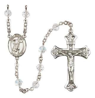 Sterling Silver 6mm Austrian Crystal Saint Stephanie Rosary in Crystal