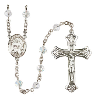 Sterling Silver 6mm Austrian Crystal Saint Julia Billiart Rosary in Crystal