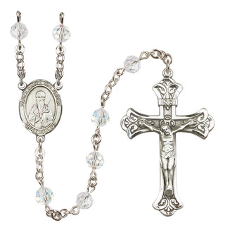 Sterling Silver 6mm Saint Basil the Great  Engraved Catholic Rosaries