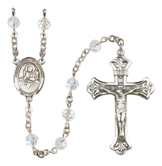 Sterling Silver 6mm Austrian Crystal Saint Lidwina of Schiedam Rosary in Crystal