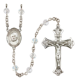 Sterling Silver 6mm Saint Arnold Janssen  Engraved Catholic Rosaries