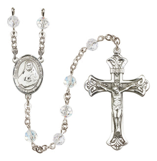Sterling Silver 6mm Austrian Crystal Saint Rose Philippine Duchesne Rosary in Crystal