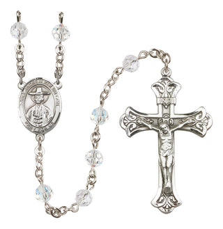 Sterling Silver 6mm Austrian Crystal Saint Andrew Kim Taegon Rosary in Crystal