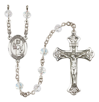 Sterling Silver 6mm Saint Uriel the Archangel  Engraved Catholic Rosaries