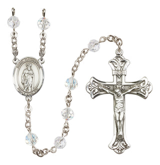 Sterling Silver 6mm Saint Nathanael  Engraved Catholic Rosaries