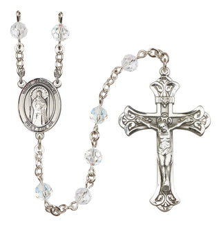Sterling Silver 6mm Austrian Crystal Saint Seraphina Rosary in Crystal