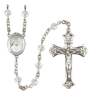 Sterling Silver 6mm Austrian Crystal Saint Alphonsa of India Rosary in Crystal