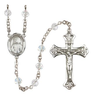 Sterling Silver 6mm Austrian Crystal Saint Jeanne Jugan Rosary in Crystal