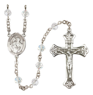 Sterling Silver 6mm Austrian Crystal Saints Peter & Paul Rosary in Crystal