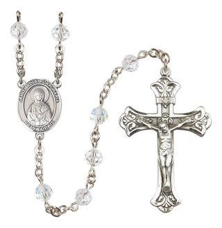 Sterling Silver 6mm Saint Lydia Purpuraria  Engraved Catholic Rosaries