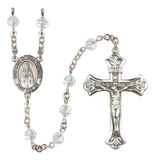 Sterling Silver 6mm Our Lady of Rosa Mystica  Engraved Catholic Rosaries