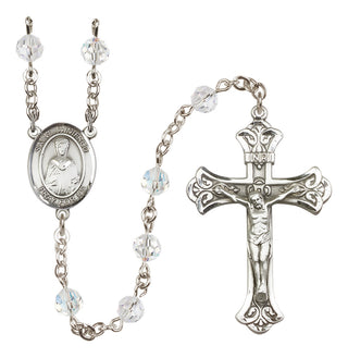 Sterling Silver 6mm Austrian Crystal Saint Winifred of Wales Rosary in Crystal