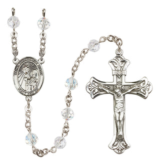 Sterling Silver 6mm Austrian Crystal Saint Margaret Mary Alacoque Rosary in Crystal