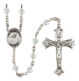 Sterling Silver 6mm Austrian Crystal Blessed John Henry Newman Rosary in Crystal