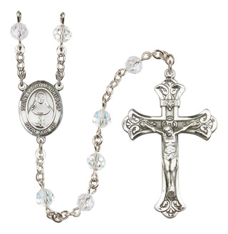 Sterling Silver 6mm Austrian Crystal Saint Mary Mackillop Rosary in Crystal