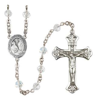 Sterling Silver 6mm Austrian Crystal Saint Mary Magdalene of Canossa Rosary in Crystal